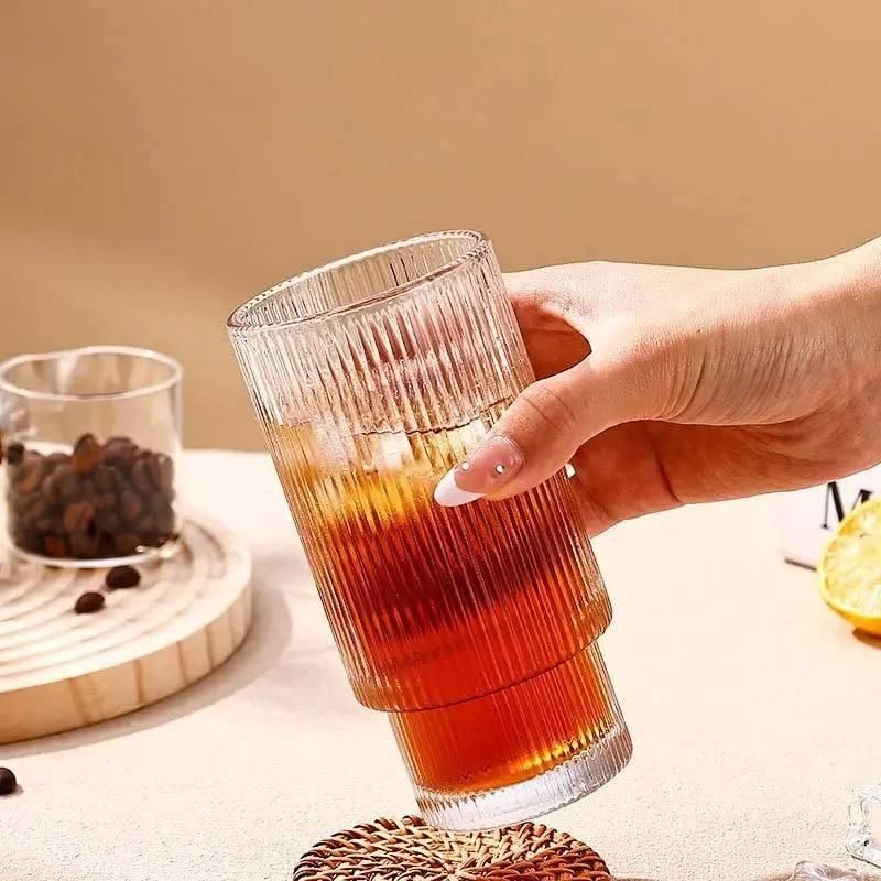 Ribbed Shape Glass with Wooden Cap