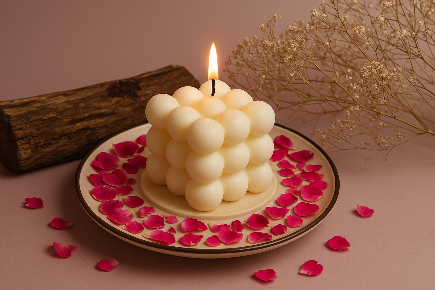 Bloom-Bubble Boxy Candle
