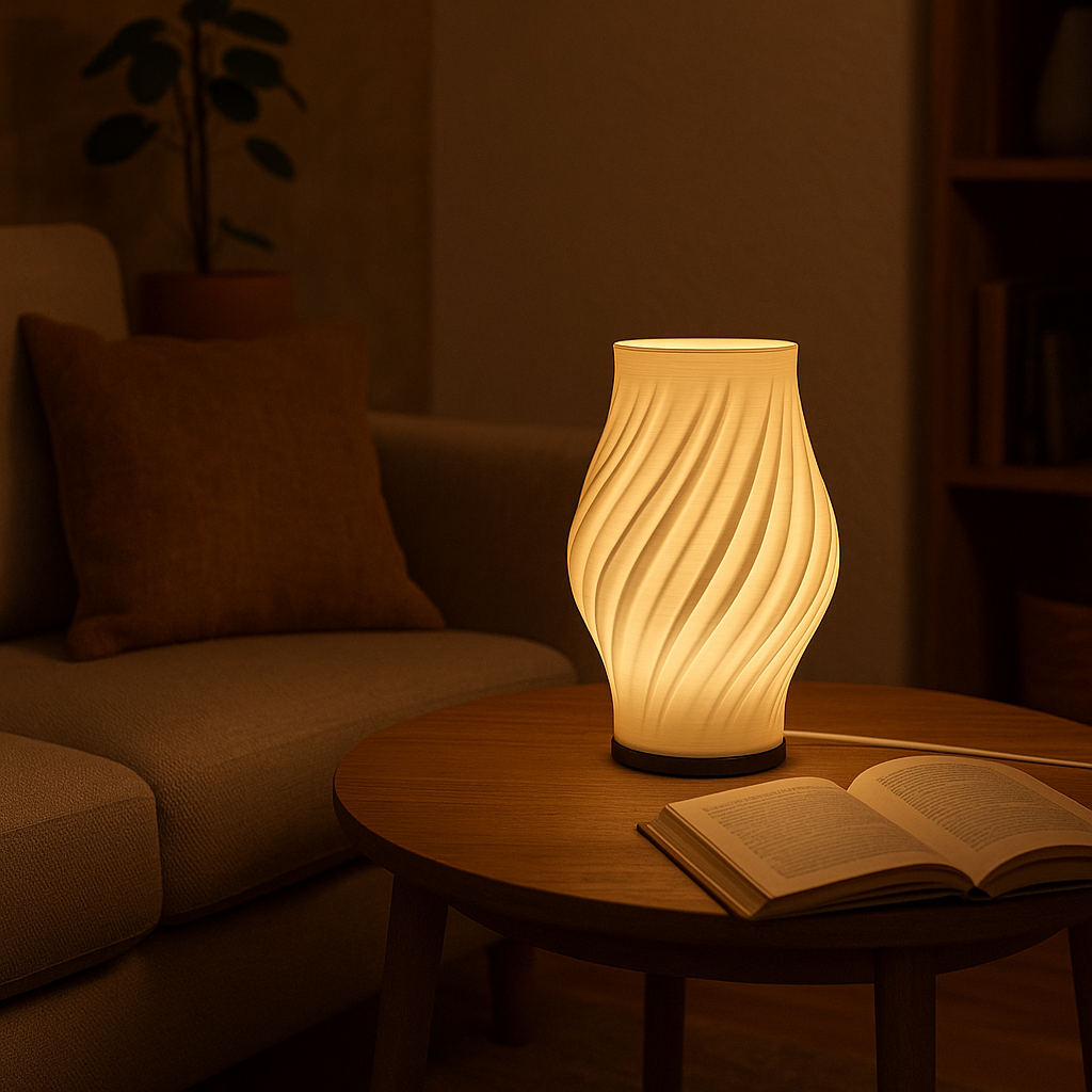 Veluna | Modern Swirl Design LED Table Lamp