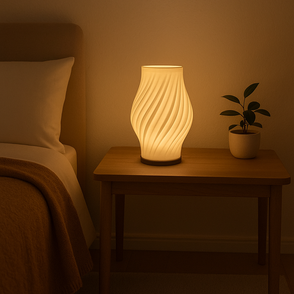 Veluna | Modern Swirl Design LED Table Lamp