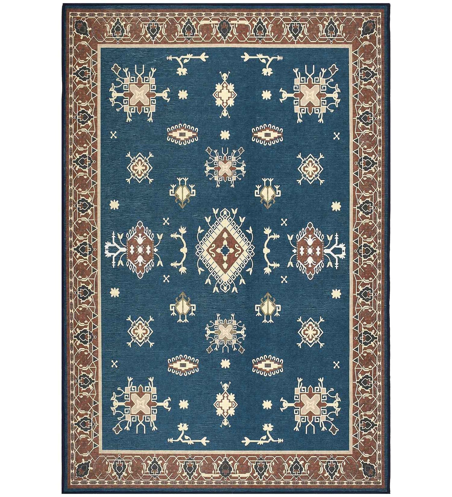Navy Blue Star Polyester Rug