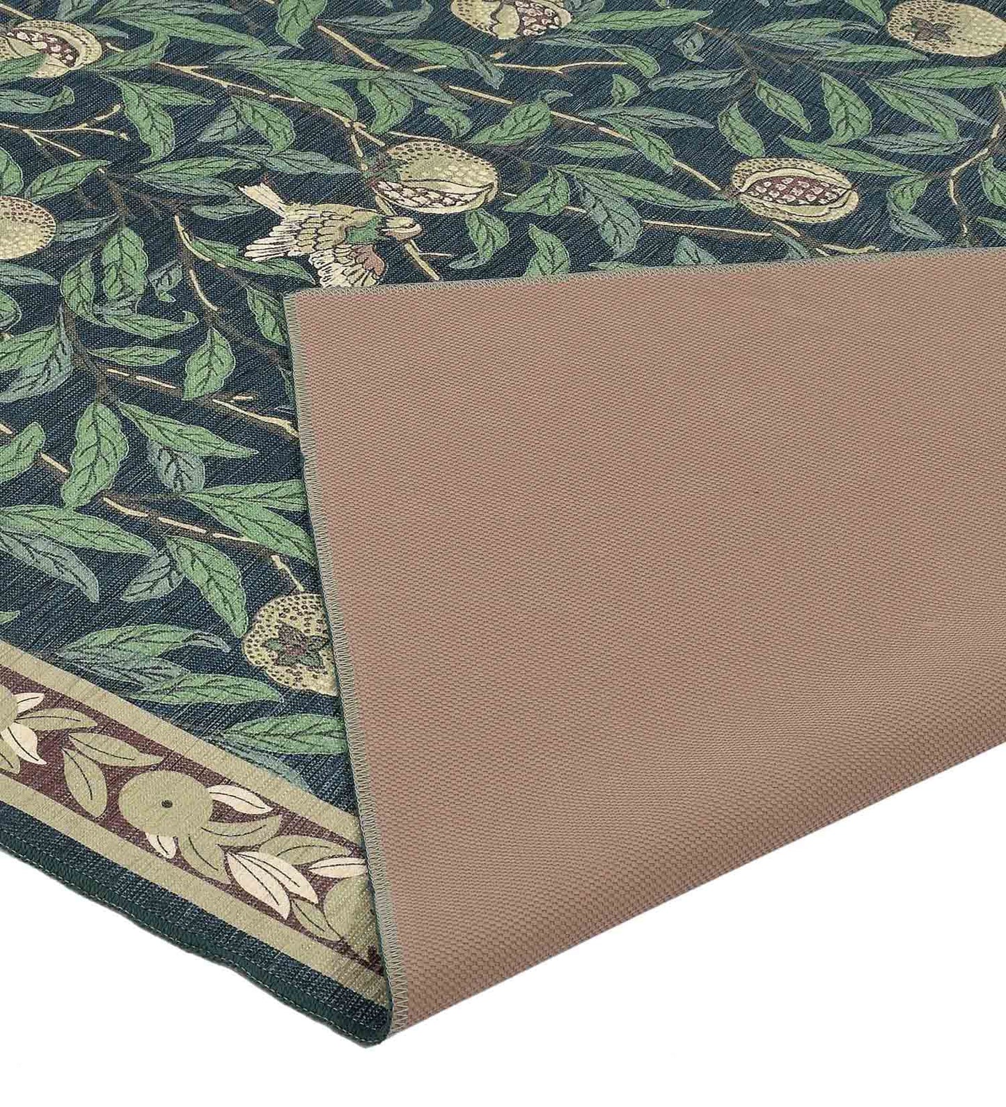 Green Bloom And Birds Polyester Rug