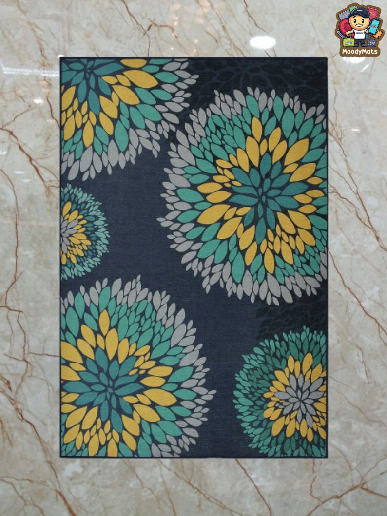 Majestic Floral Polyester Rug