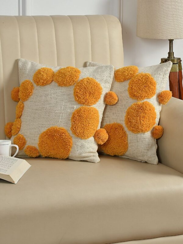 Popcorn Parade - Tangy Orange Cushion Cover (Set of 2)