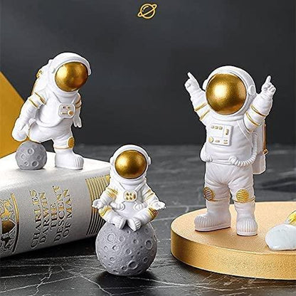 Gold Drift: Astronaut Desk Trio