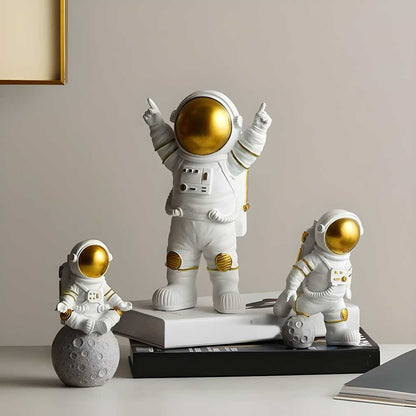 Gold Drift: Astronaut Desk Trio