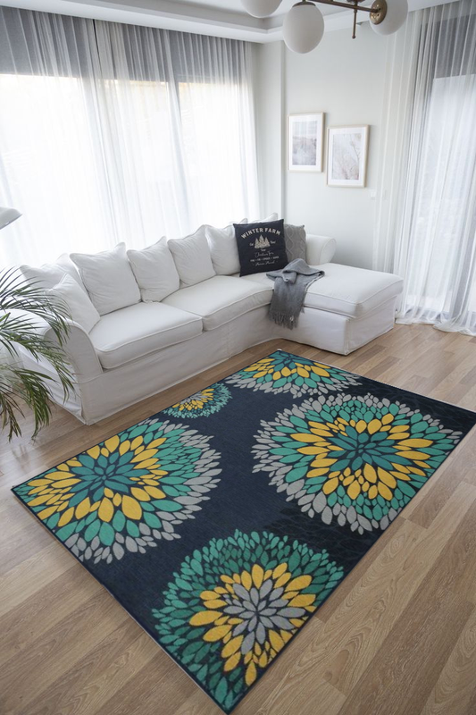 Majestic Floral Polyester Rug