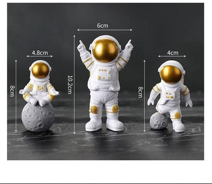 Gold Drift: Astronaut Desk Trio