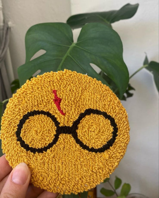 Golden Snitch Sip Spot – Tufted Mug Rug