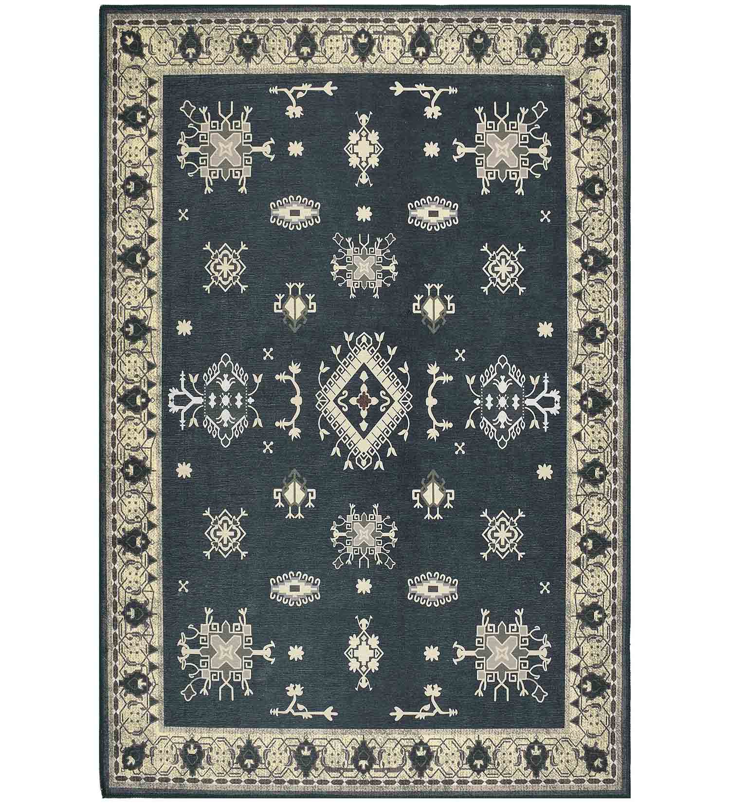 Dark Green Polyester Rug