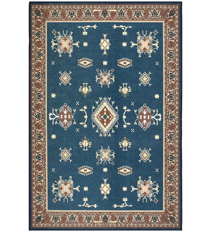 Navy Blue Star Polyester Rug