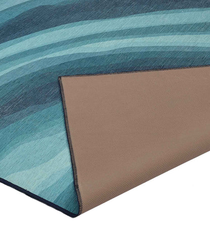 Blue Wave Ocean Polyester Rug