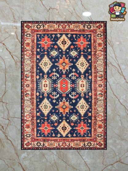 Midnight Orange Polyester Rug