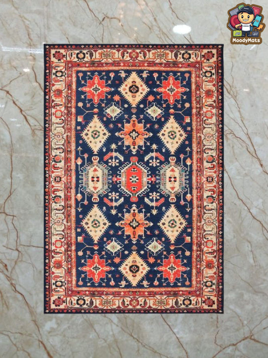 Midnight Orange Polyester Rug