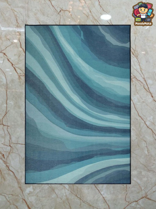 Blue Wave Ocean Polyester Rug
