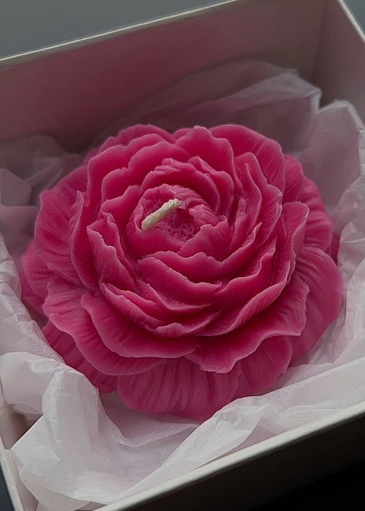 Peony Flower Candle | Smooth Scented Soy Wax with Smooth Matte Finish