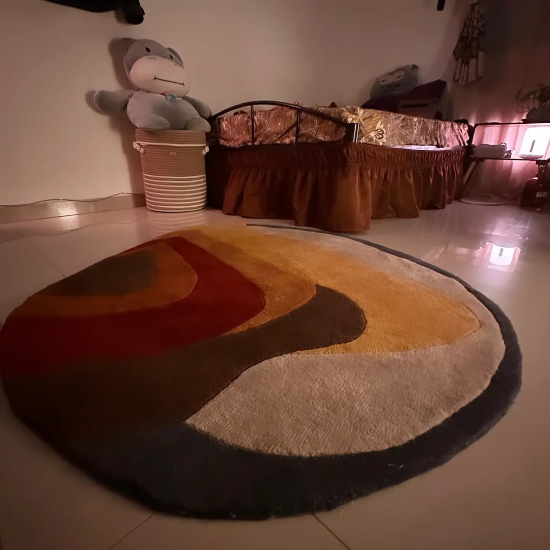 Sunset serenade abstract Custom rug