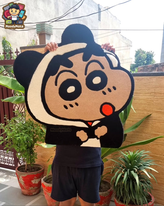 Black and white Shinchan Custom Rug