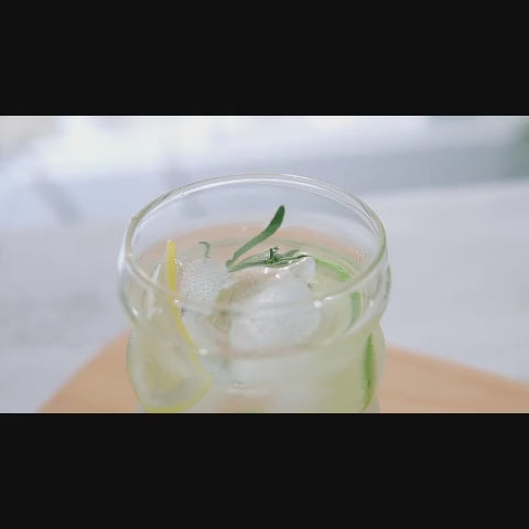 Wave Shape Glass with Wooden Cap